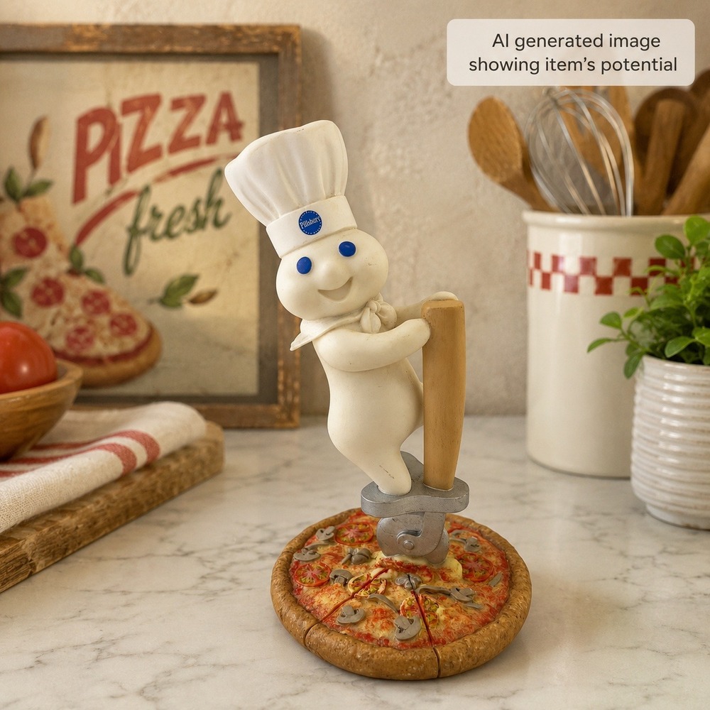 Pillsbury Doughboy Danbury Mint Cutting Edge Doughboy Pizza Figurine
